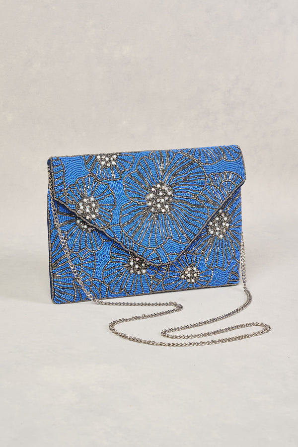 BEADED FLORAL CLUTCH - MULTICOLOUR