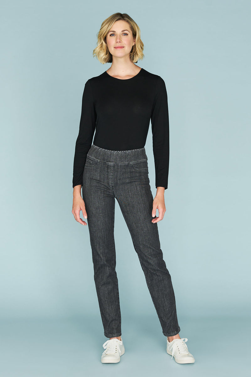 Bengajean Full Length Straight Leg - Deep Grey