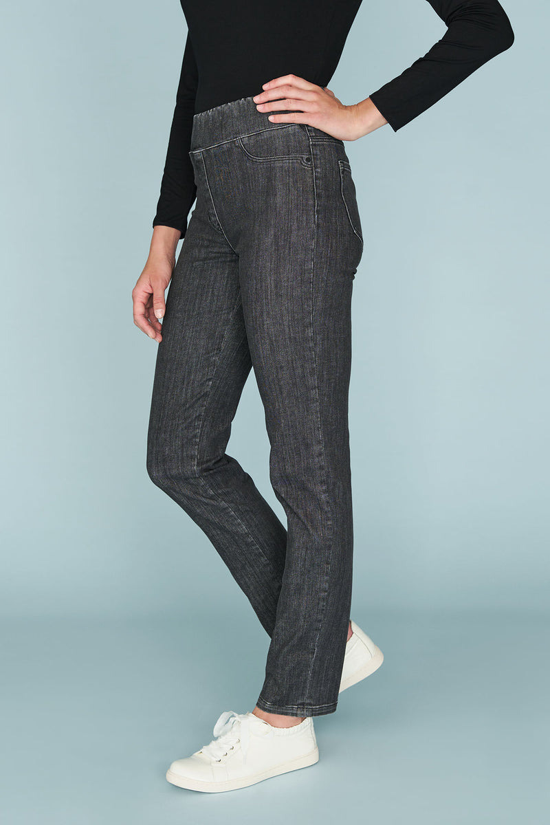 Bengajean Full Length Straight Leg - Deep Grey