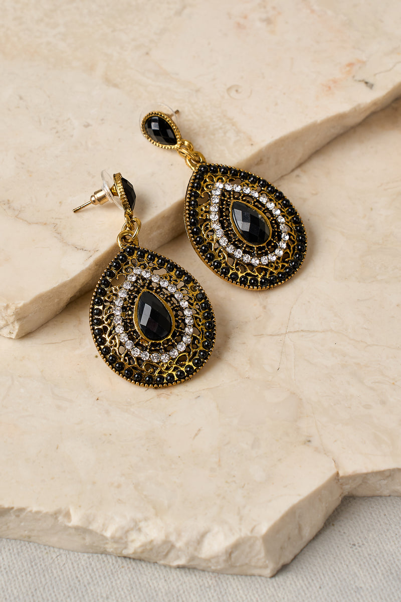 Black Halo Earrings - black