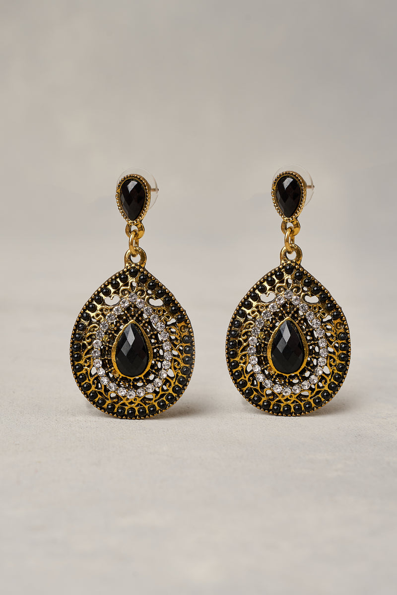 Black Halo Earrings - black
