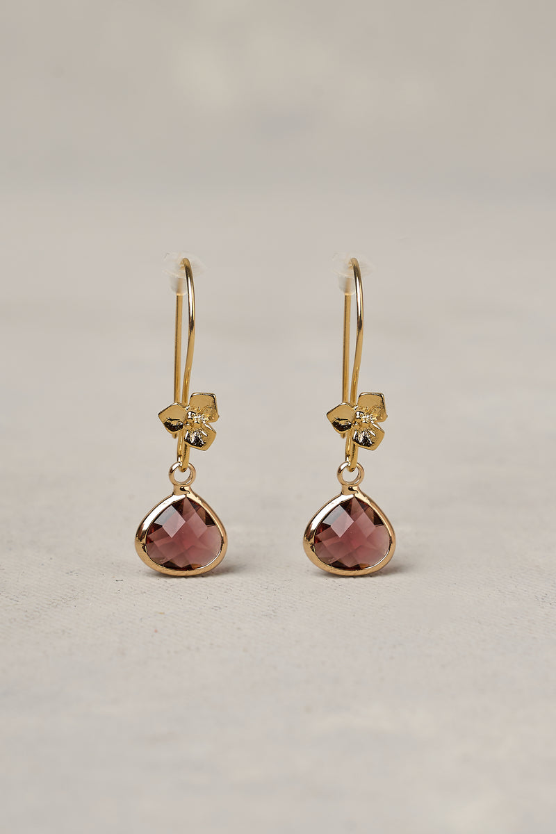 Bloom Drop Earrings - Plum