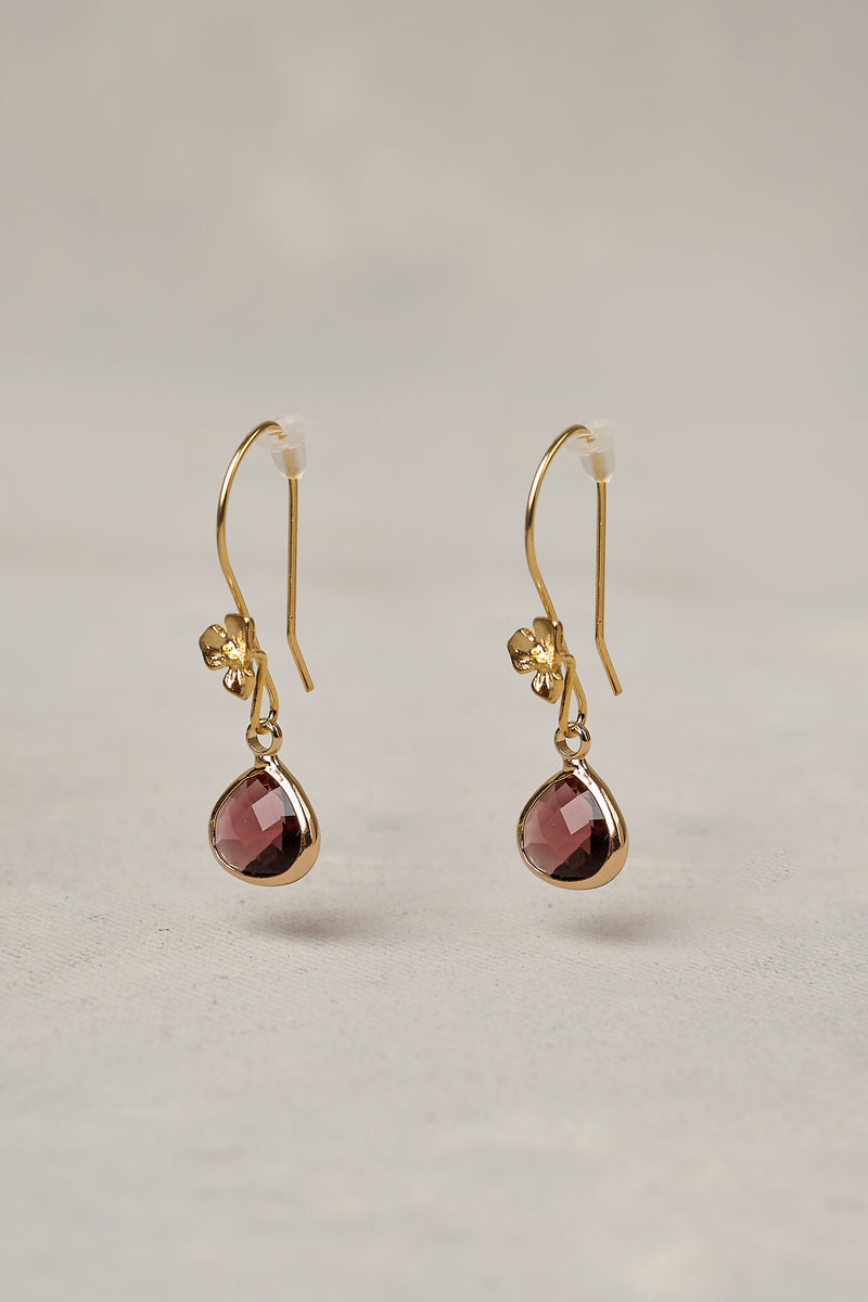 Bloom Drop Earrings - Plum
