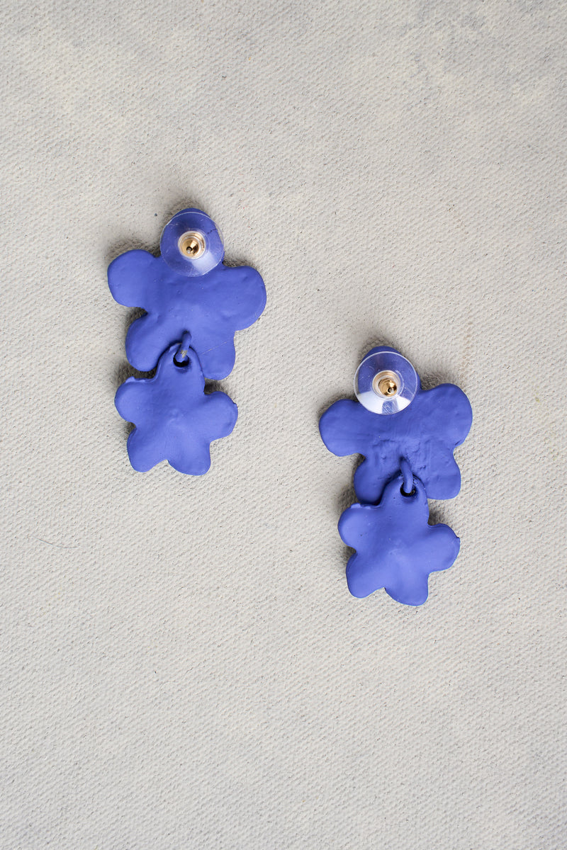 Blue Floral Earrings