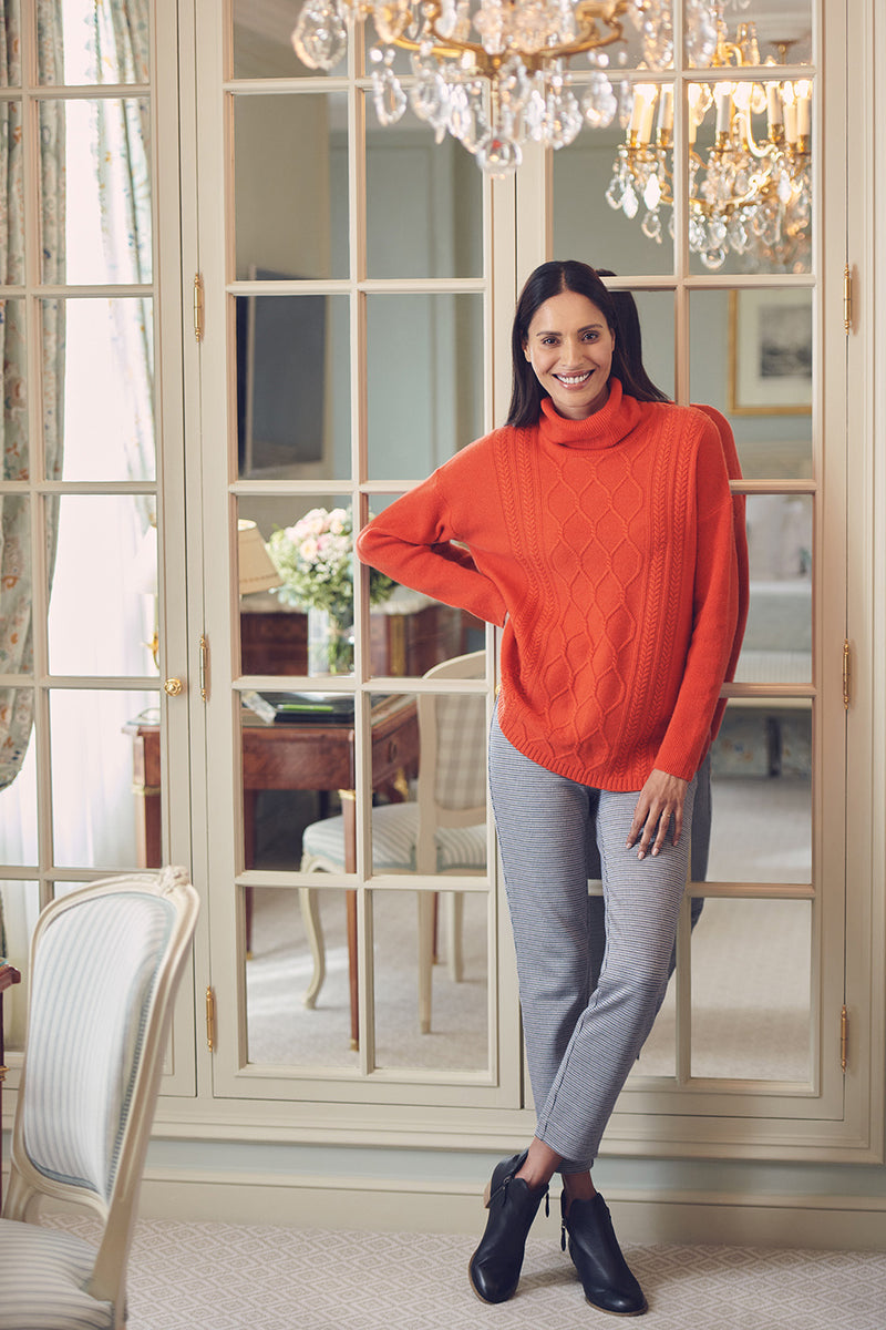 Jacquard Skinny Pant - Navy Houndstooth