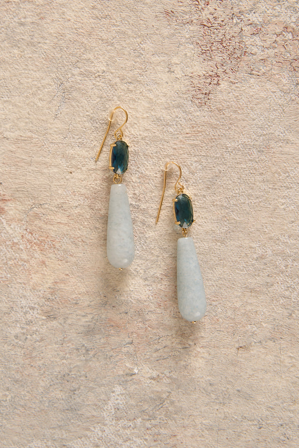 Aquamarine Stone Earrings