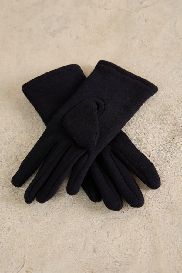 Navy Button Gloves
