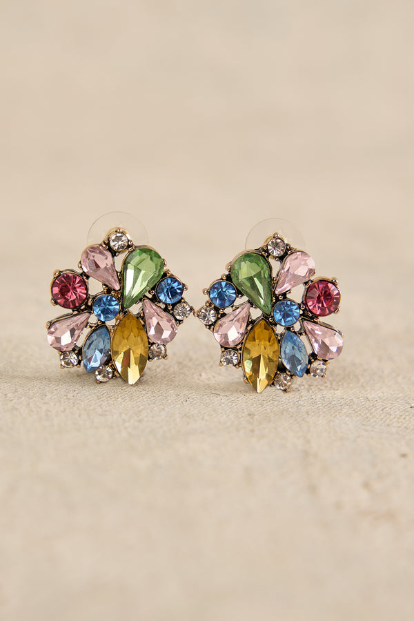 Jewel Floral Stud Earrings