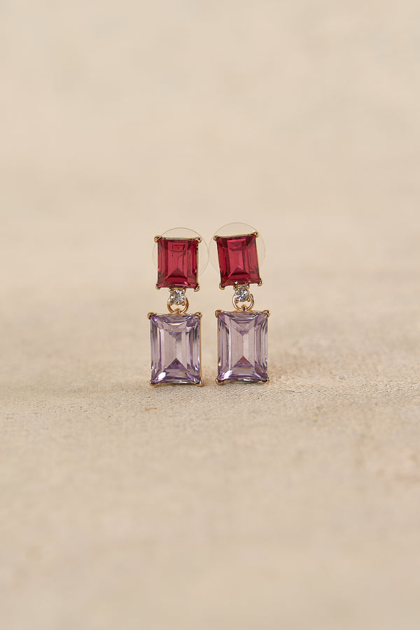 Lilac Rose Gem Earrings