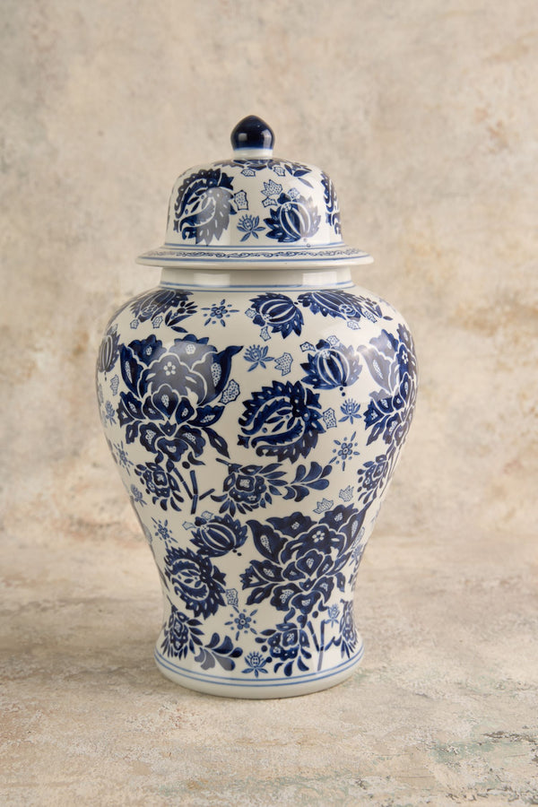 French Blue Temple Jar