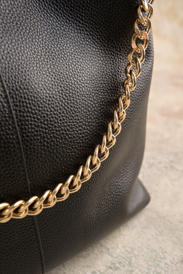 Leather Hobo Chain Bag