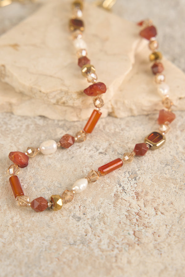 Rusted Freshwater Pear Necklace
