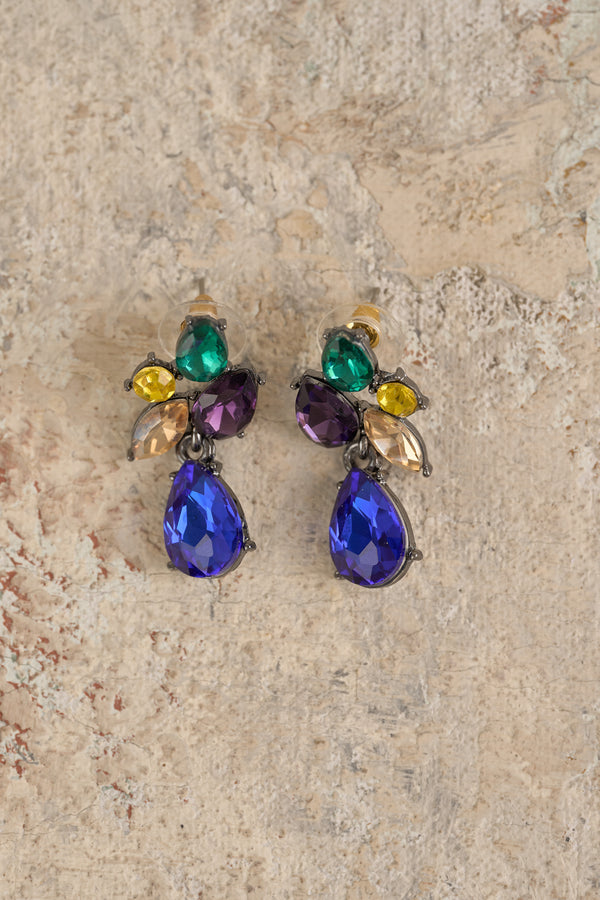 Purple & Emerald Jewel Earrings