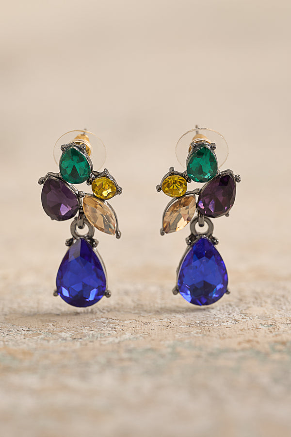 Purple & Emerald Jewel Earrings
