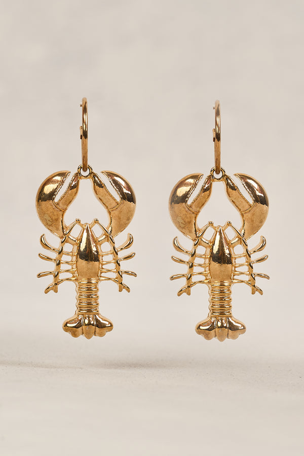 LOBSTER PENDANT EARRINGS - GOLD