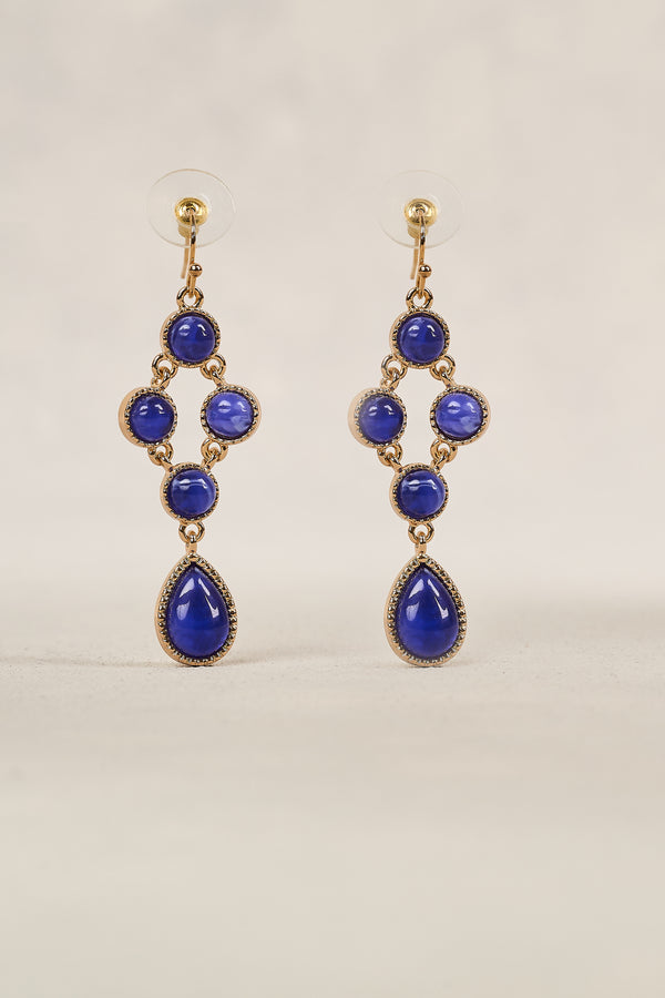 DEEP BLUE STONE EARRING - NAVY