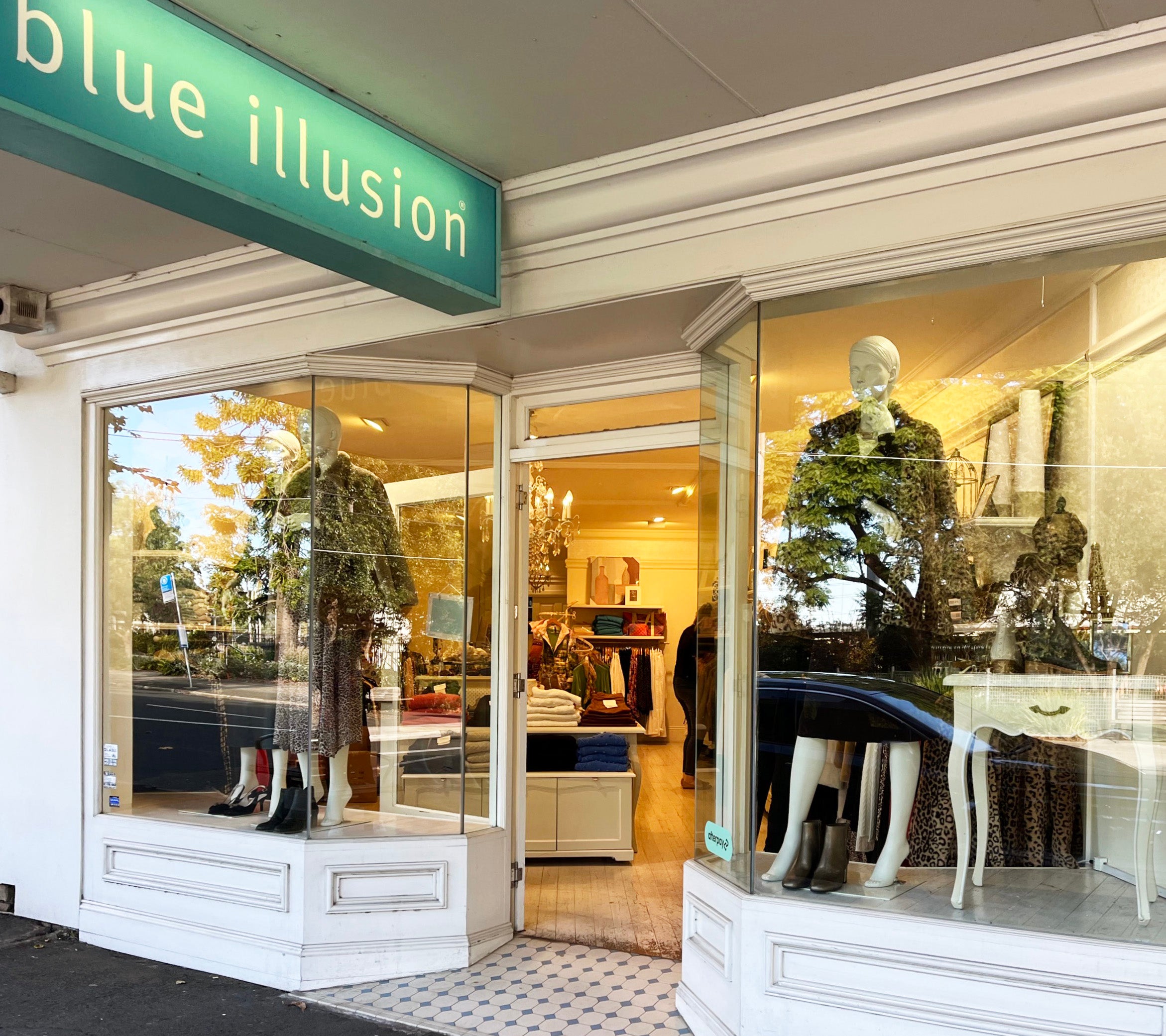 Blue illusion clearance clothing outlet