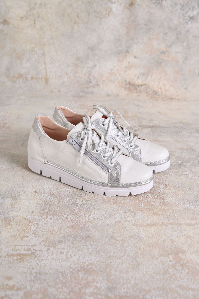 Camilla Silver Sneaker - White