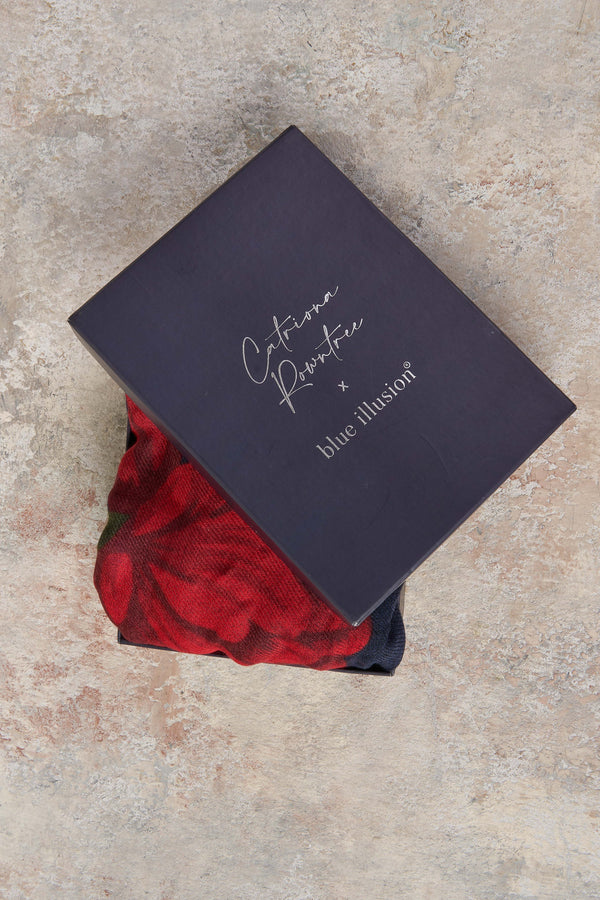 Catriona Midnight Floral Wool Scarf