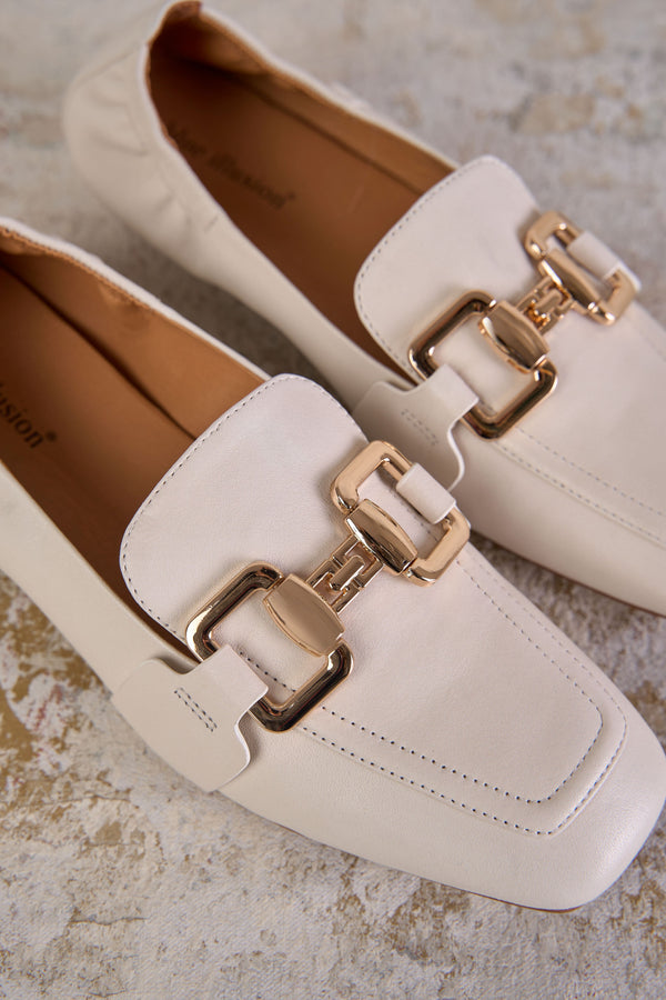 Chiara Chain White Loafer