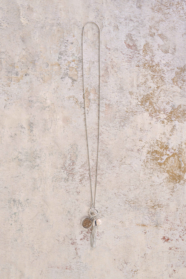 Coin & Tassel Pendant Necklace