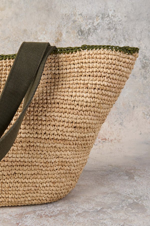 Crochet Raffia Woven Basket