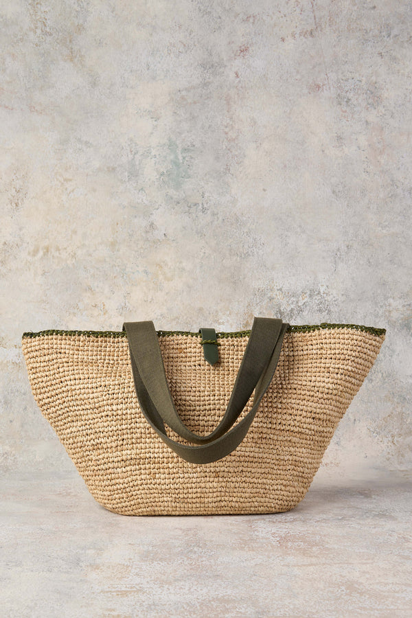 Crochet Raffia Woven Basket