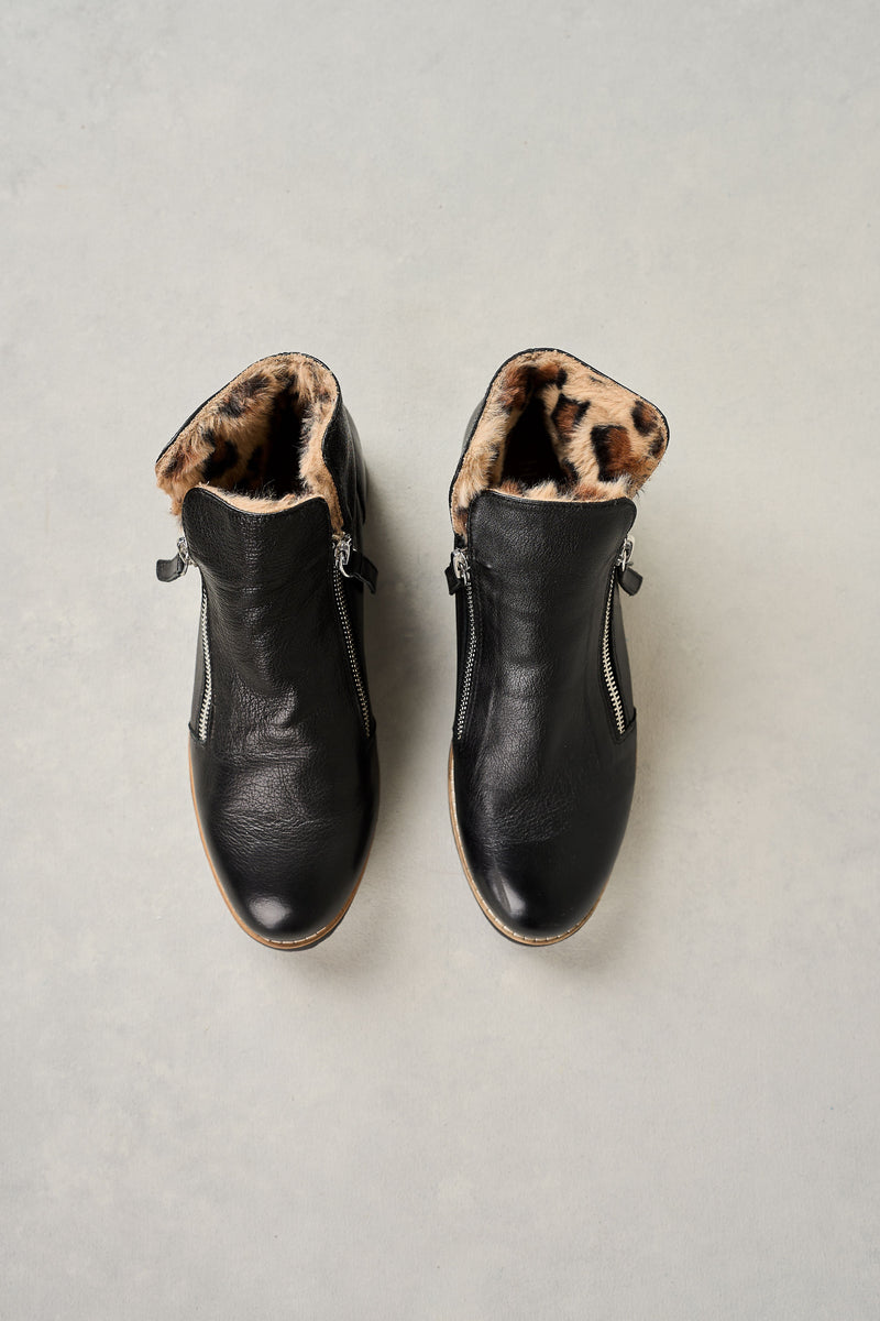 Double Zip Sneaker Boot - Black