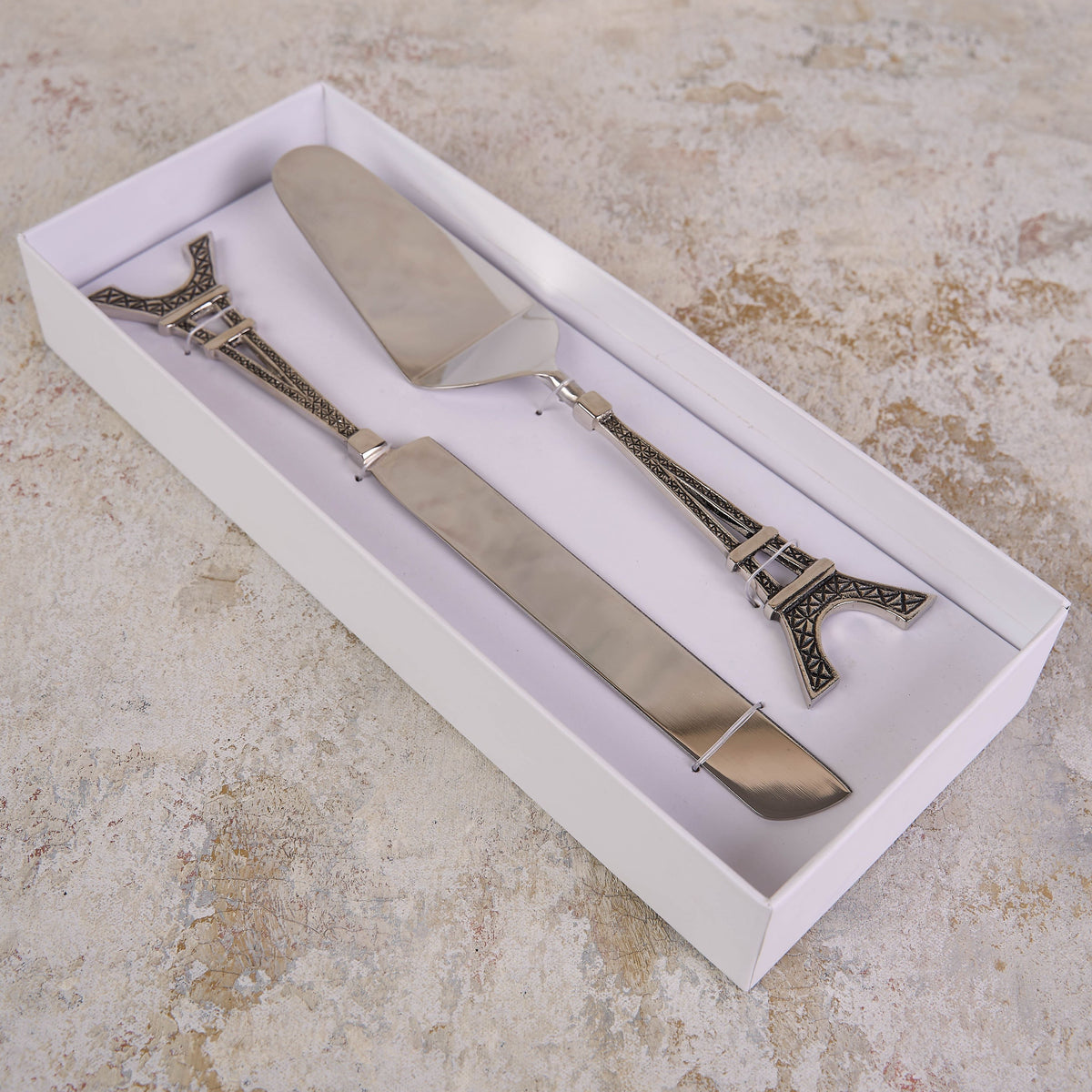 Eiffel Tower Cake Servers Blue Illusion