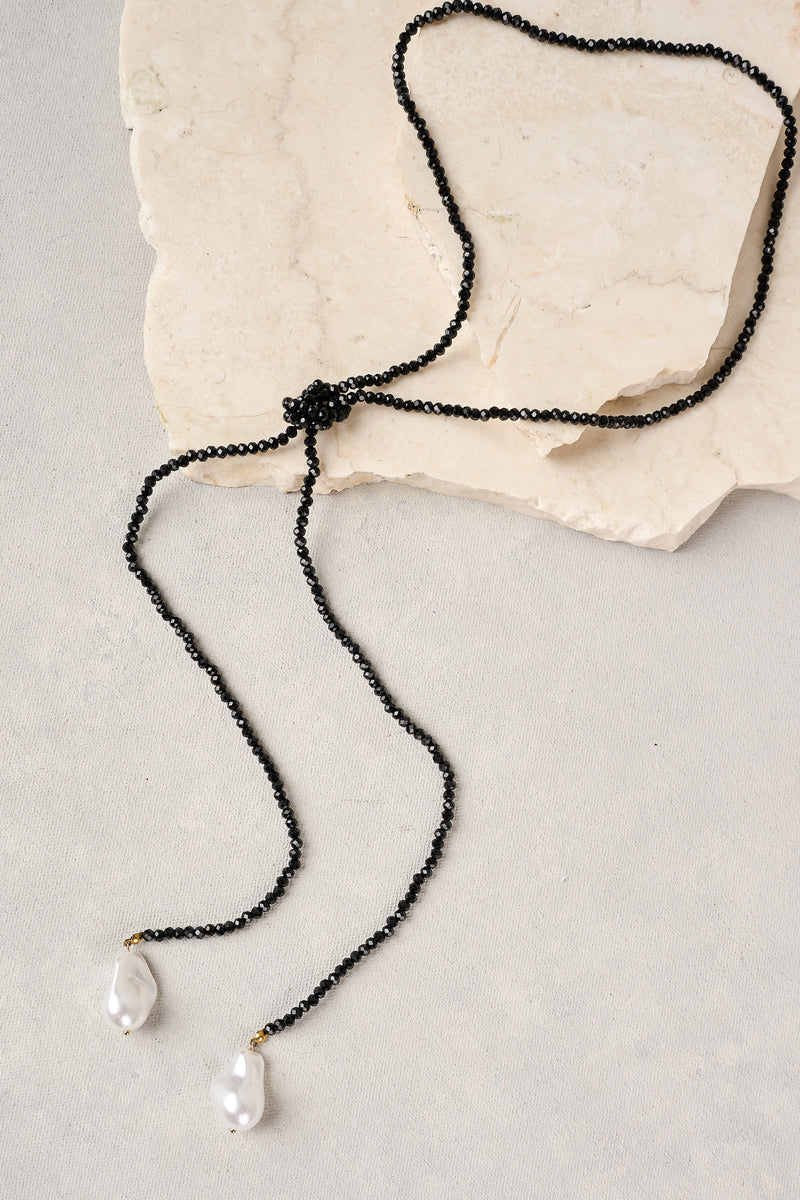 Faceted Rope Necklace - Black