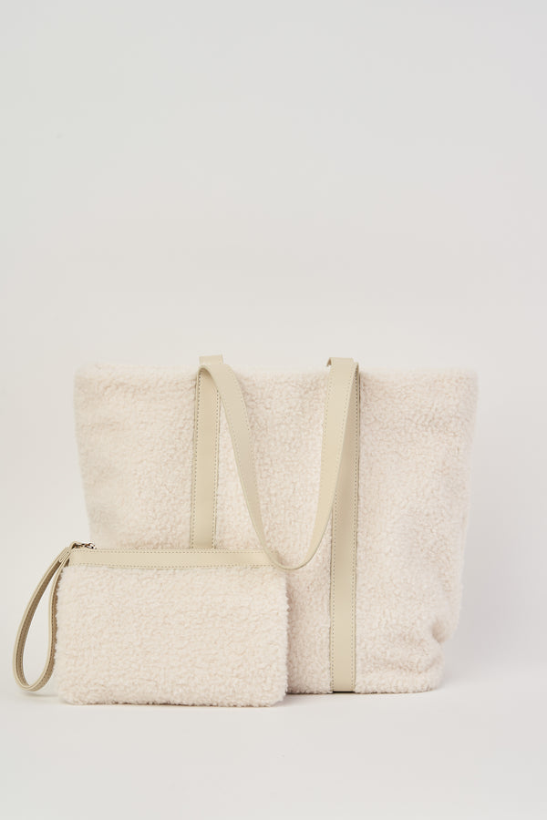 Faux Shearling Tote