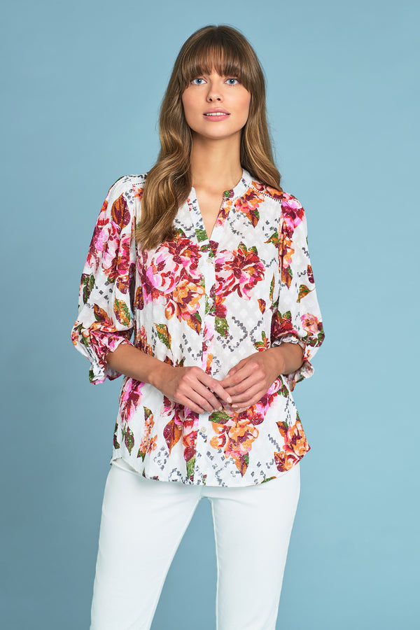 Floral Cotton Jacquard Shirt