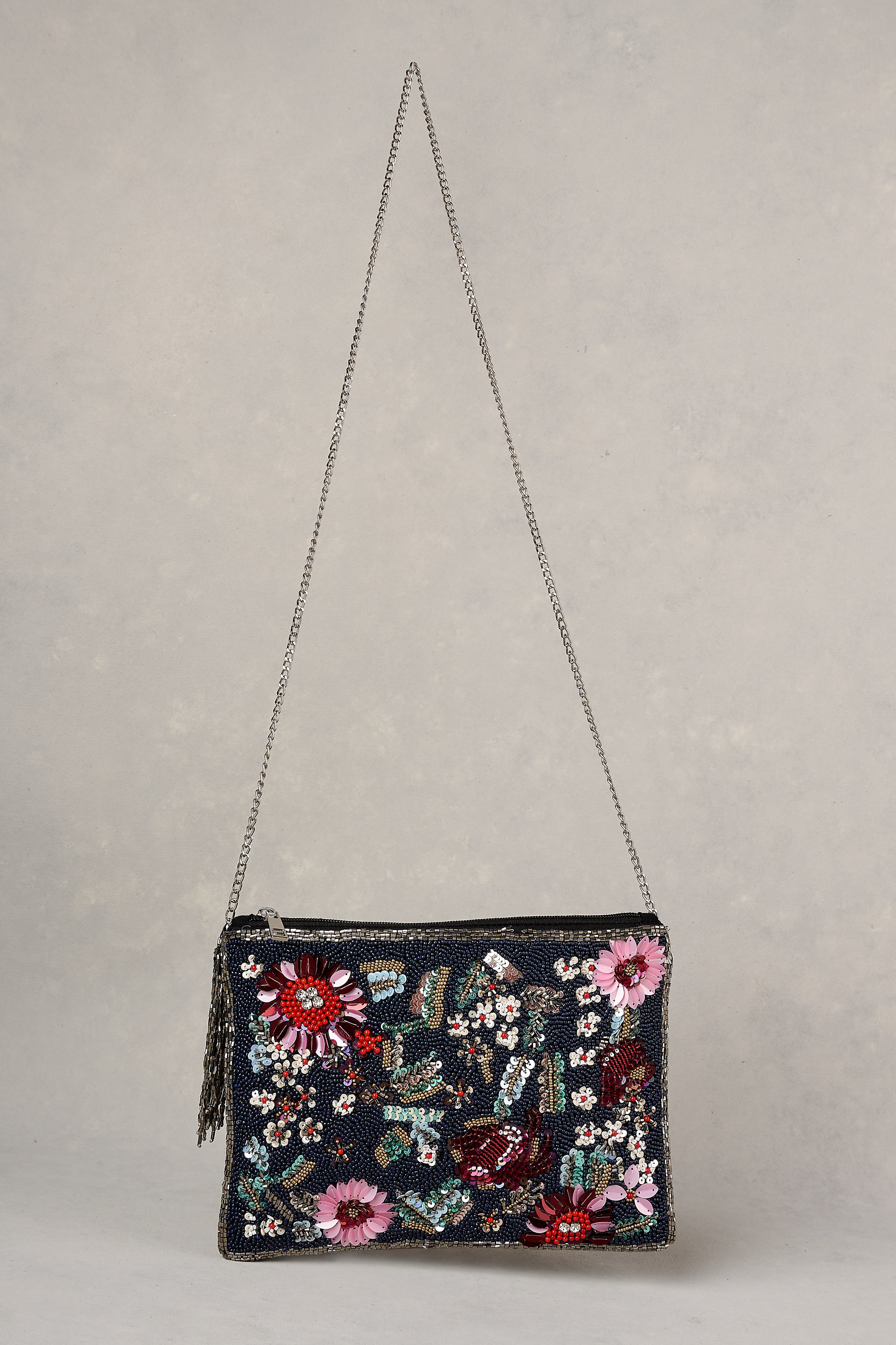 Floral Sequin Clutch Multicolour – Blue Illusion