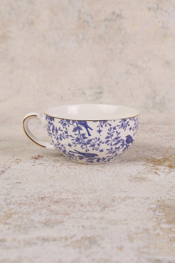 French Blue Bird Teacup & Saucer