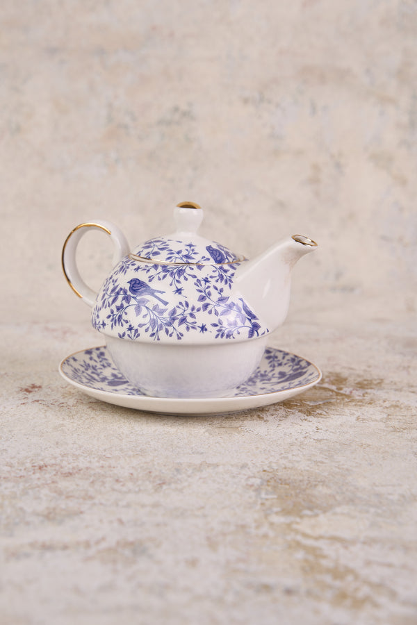 French Blue Bird Tea For One