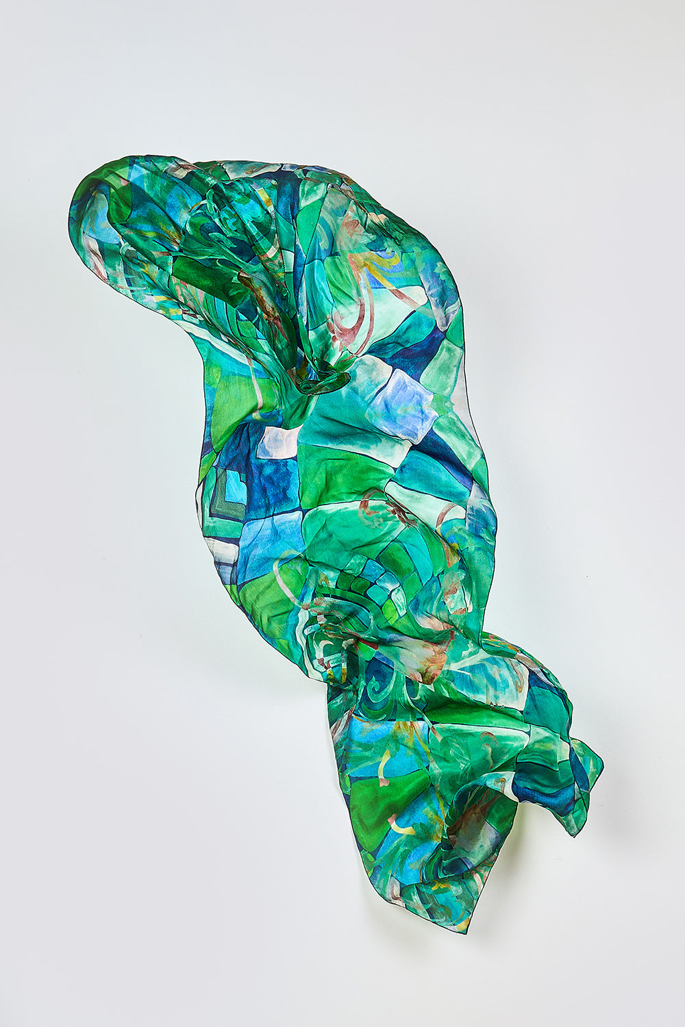 Green silk sale scarf