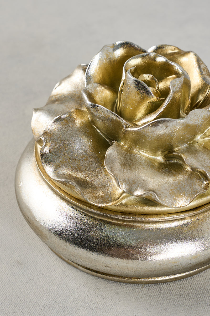 Large Floral Trinket Box – Silver