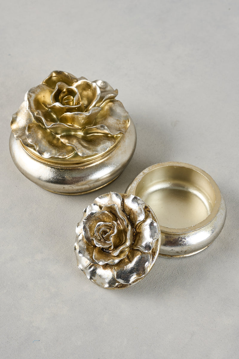 Small Floral Trinket Box – Silver