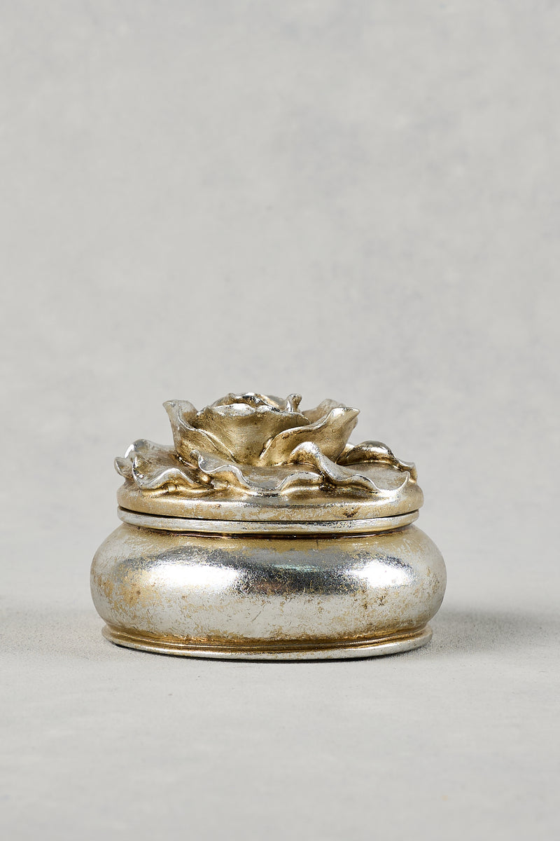 Small Floral Trinket Box – Silver