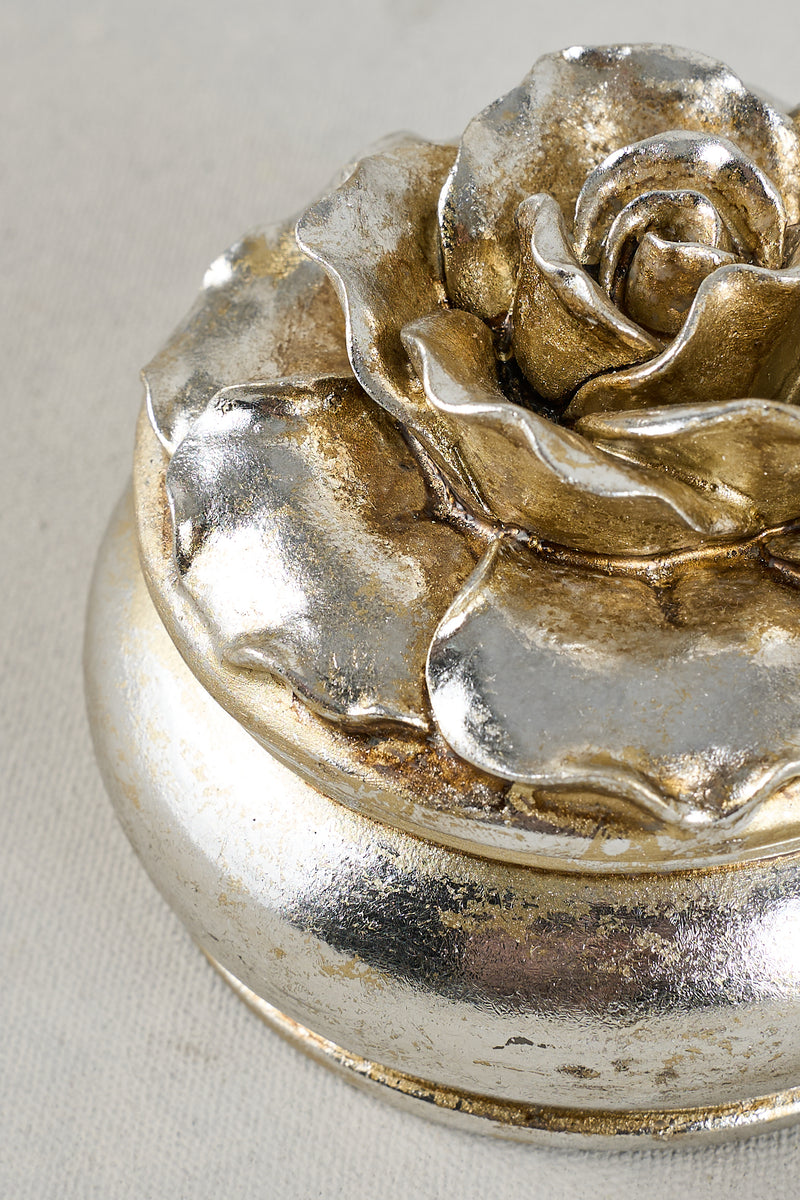 Small Floral Trinket Box – Silver