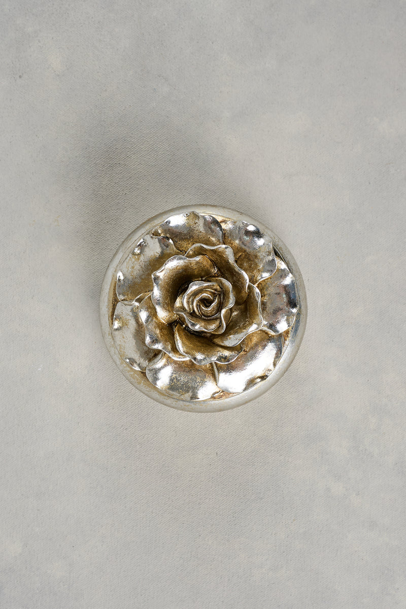 Small Floral Trinket Box – Silver