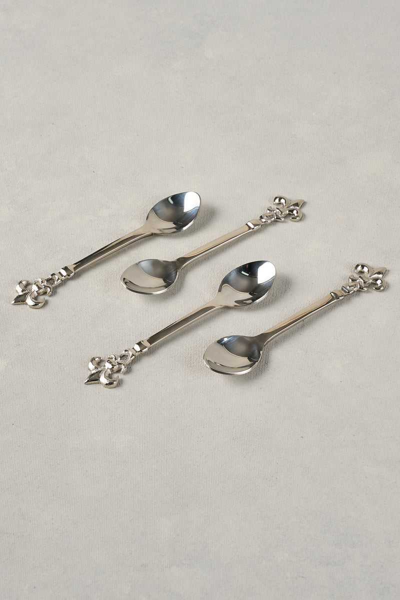 Fleaur De Lys Teaspoons - silver