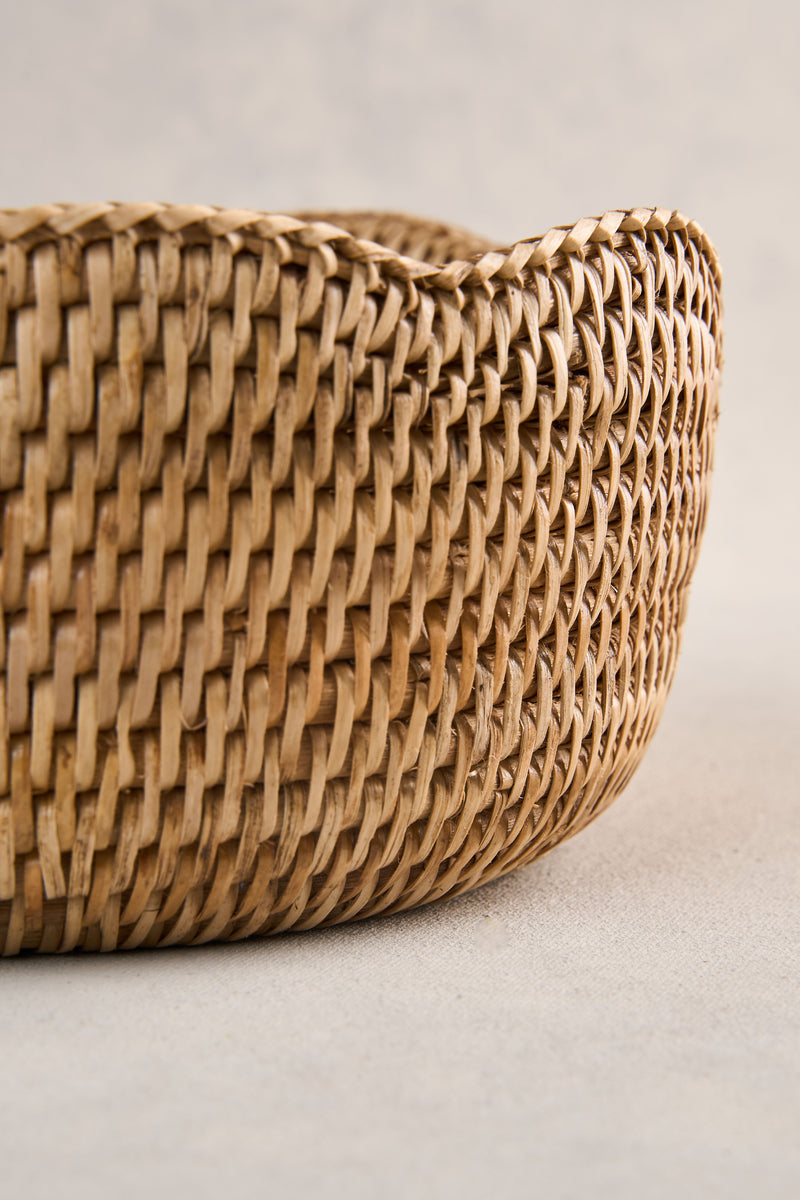 Scalloped Rattan Bowl