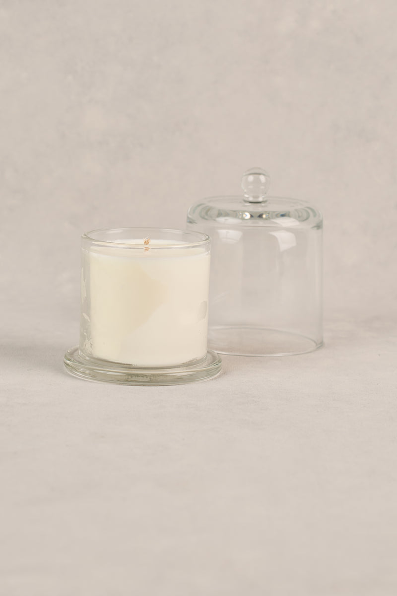 Country Garden Glass Cloche Candle