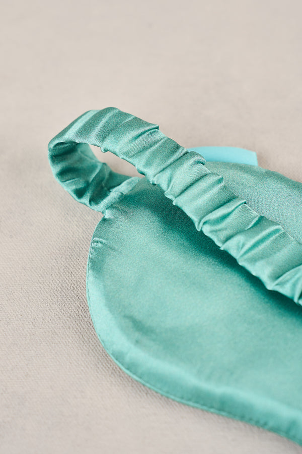 Azure Floral Silk Eye Mask