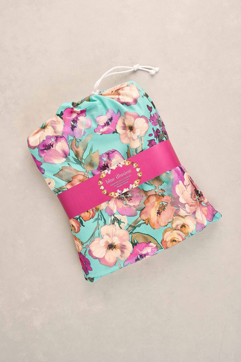 Azure Floral Quilt Cover Set