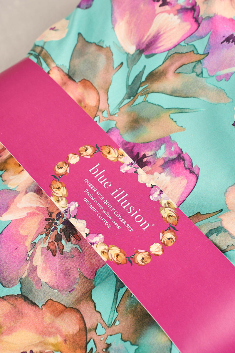 Azure Floral Quilt Cover Set