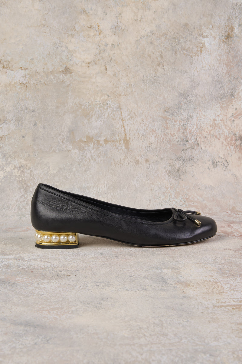 Jolie Pearl Ballet Flat - Black