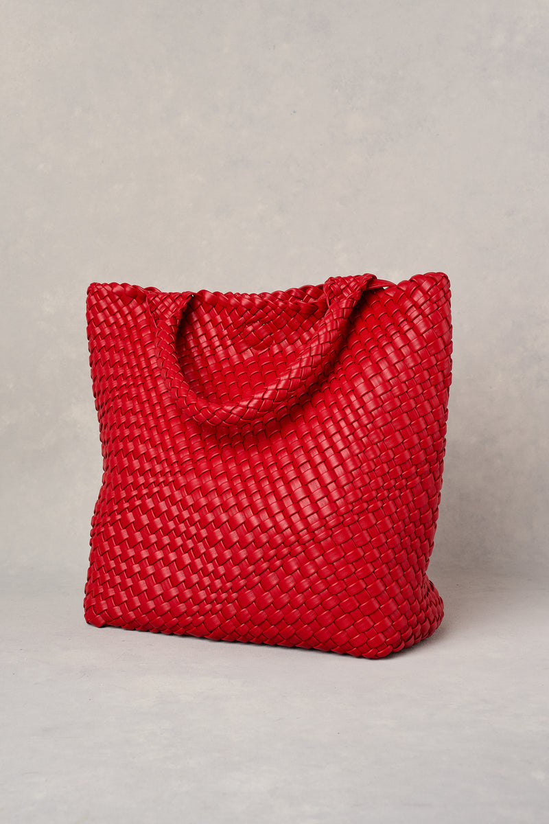 Kira Woven Tote - Rouge
