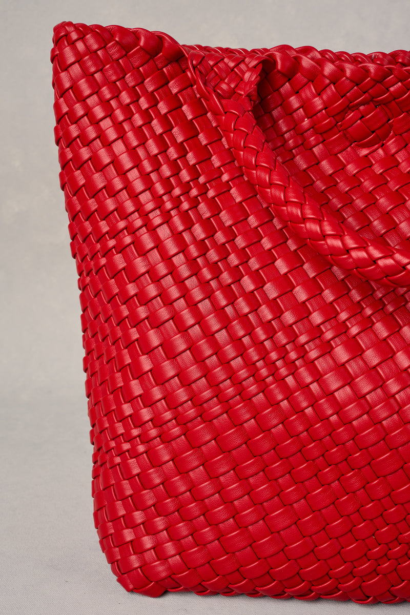 Kira Woven Tote - Rouge